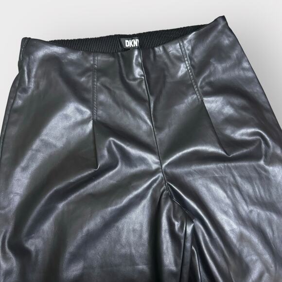 NEW DKNY Faux Leather High Rise Taper Leg Pants - Picture 4 of 9